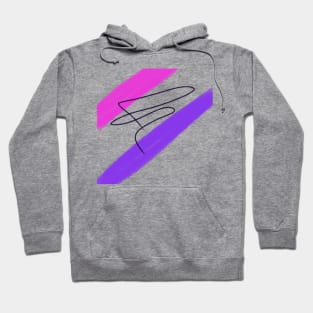 Pink Purple abstract black watercolor art Hoodie